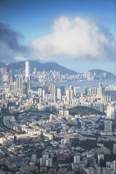 View of Kowloon and Hong Kong Island, Hong Kong, China, Asia