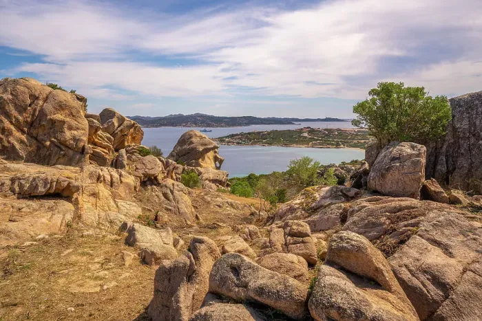 Framed Print : View of La Maddalena from rock formations near Porto Rafael, Sardinia, Italy, Mediterranean, Europe Framed Print : View of La Maddalena from rock formations near Porto Rafael, Sardinia, Italy, Mediterranean, Europe