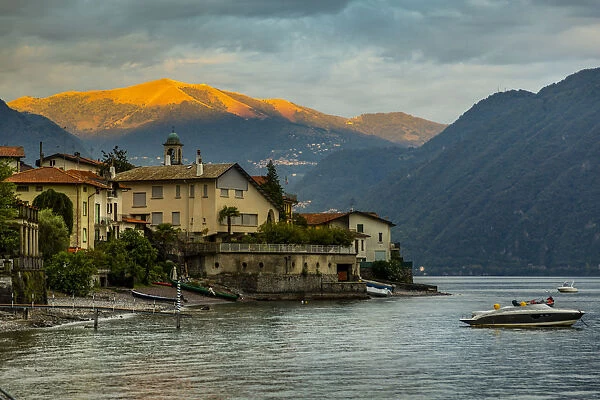 View of Lake Como from Lezzeno at dawn, Province of Como, Lake Como, Lombardy, Italy