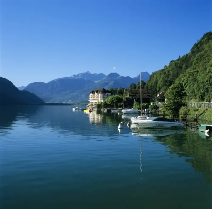 Framed Print : View along lake, Duingt, Lake Annecy, Rhone Alpes, France, Europe Framed Print : View along lake, Duingt, Lake Annecy, Rhone Alpes, France, Europe