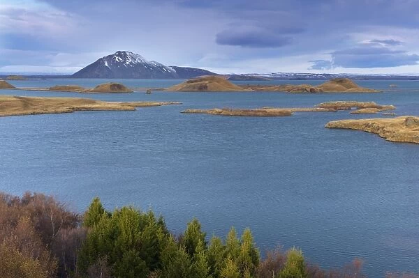 View of Lake Myvatn, from Hofdi on the east shore of the lake, with pseudo-craters