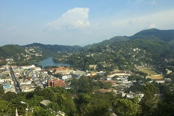 View of the lake, Queens Hotel and Kandy City Centre complex on the left