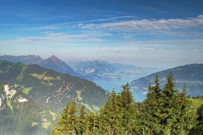 Framed Print : View of Lake Thun from Schynige Platte, Bernese Oberland, Switzerland Framed Print : View of Lake Thun from Schynige Platte, Bernese Oberland, Switzerland