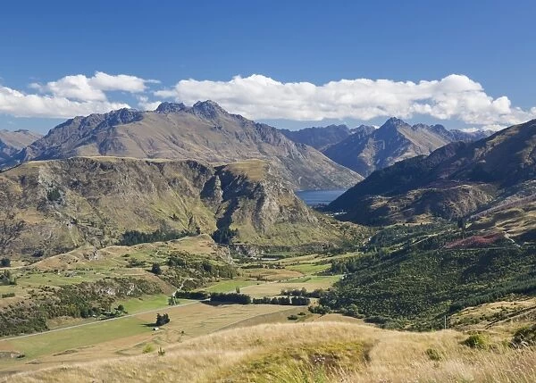 View towards Lake Wakatipu from the Coronet Peak road, Queenstown, Queenstown-Lakes district