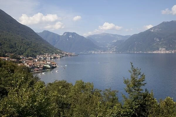 View of lakeside village, Lake Como, Lombardy, Italian Lakes, Italy, Europe