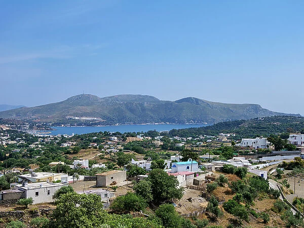 View towards Lakki Bay, Leros Island, Dodecanese, Greek Islands, Greece, Europe