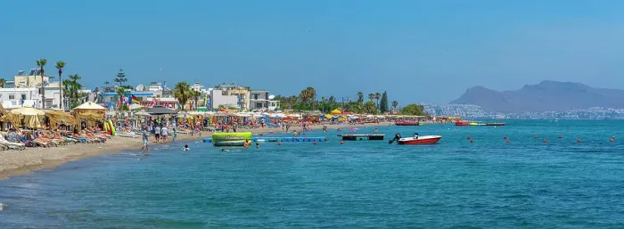 Framed Print : View of Lambi Beach and Turkey visible in background, Kos Town, Kos, Dodecanese, Greek Islands, Greece, Europe Framed Print : View of Lambi Beach and Turkey visible in background, Kos Town, Kos, Dodecanese, Greek Islands, Greece, Europe