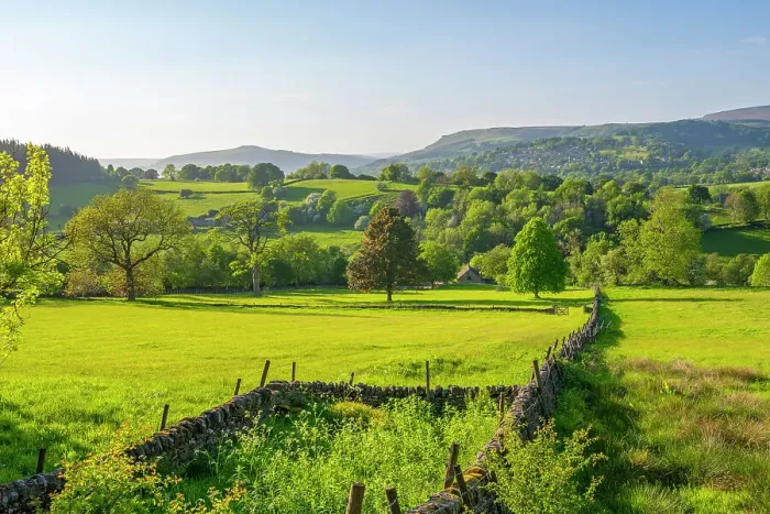 Framed Print : View of landscape toward Hathersage village during spring, Peak District National Park, Derbyshire, England, United Kingdom, Europe Framed Print : View of landscape toward Hathersage village during spring, Peak District National Park, Derbyshire, England, United Kingdom, Europe