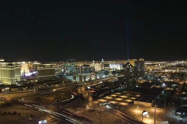 View of Las Vegas Strip at night from Voodo Bar in the Rio Hotel