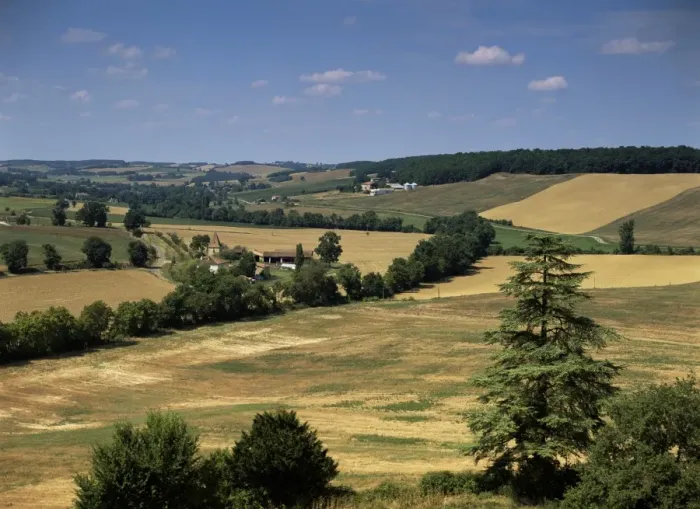 Framed Print : View from Lavardens village, Gers, Gascony, Midi-Pyrenees, France, Europe Framed Print : View from Lavardens village, Gers, Gascony, Midi-Pyrenees, France, Europe