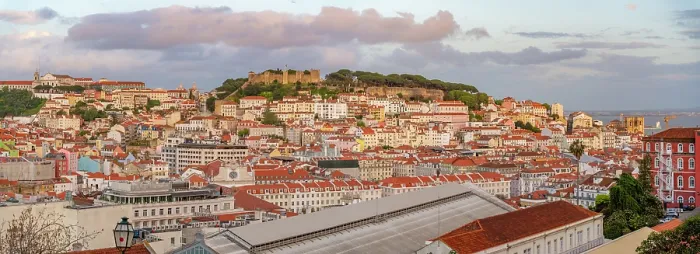 Framed Print : View of Lisbon from Miradouro de Sao Pedro de Alcantara at sunset, Lisbon, Portugal, Europe Framed Print : View of Lisbon from Miradouro de Sao Pedro de Alcantara at sunset, Lisbon, Portugal, Europe
