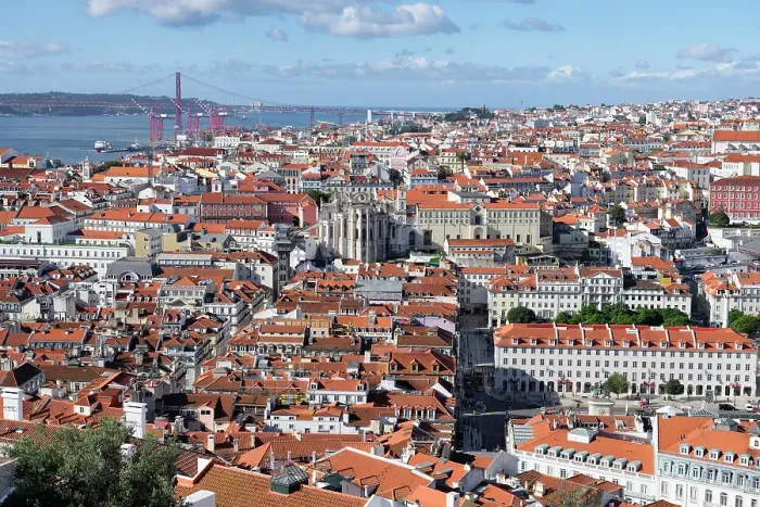 Framed Print : View over Lisbon and the Tagus river, Lisbon, Portugal Framed Print : View over Lisbon and the Tagus river, Lisbon, Portugal