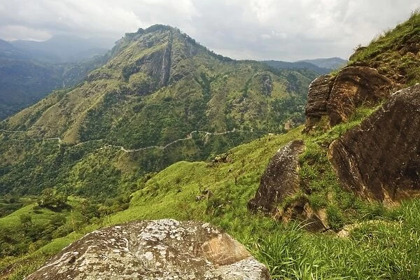 View from Little Adams Peak across Ella Gap to Ella Rock and highway to the south coast