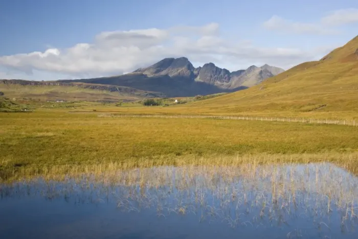 Framed Print : View from Loch Cill Chriosd to the Cuillin Hills, the peak of Bla Bheinn Framed Print : View from Loch Cill Chriosd to the Cuillin Hills, the peak of Bla Bheinn