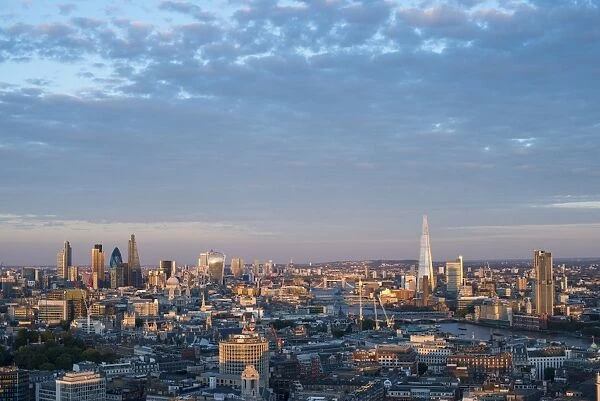 A view of London and the River Thames from the top of Centre Point tower including The Shard