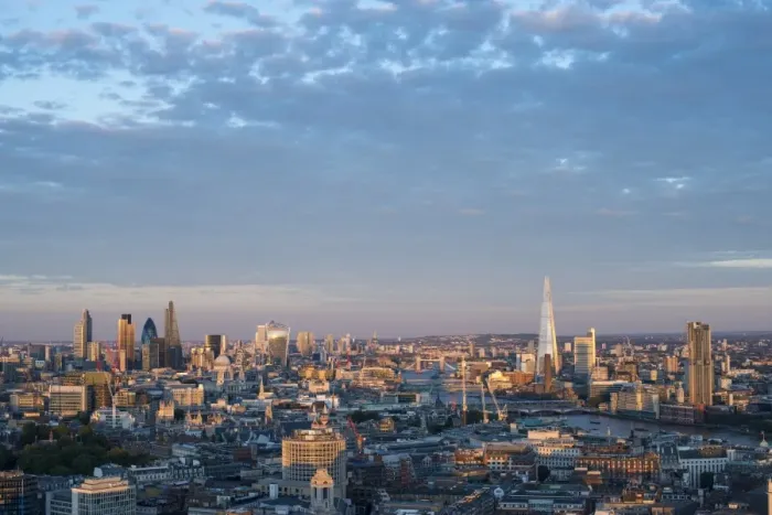 Framed Print : A view of London and the River Thames from the top of Centre Point tower including The Shard Framed Print : A view of London and the River Thames from the top of Centre Point tower including The Shard