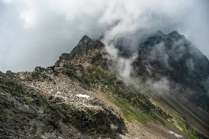 Framed Print : View a long the rugged mountain pass of Colle del Turlo, Vercelli, Piedmont, Italian Alps, Italy, Europe