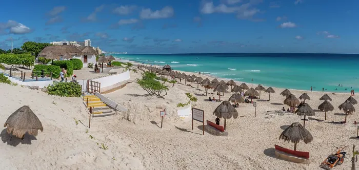 Framed Print : View of long white sandy beach at Playa Delfines, Hotel Zone, Cancun, Caribbean Coast, Yucatan Peninsula, Mexico, North America Framed Print : View of long white sandy beach at Playa Delfines, Hotel Zone, Cancun, Caribbean Coast, Yucatan Peninsula, Mexico, North America