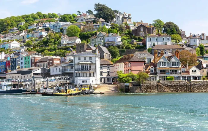 Framed Print : View looking back from ferry at Kingswear, Devon, England, United Kingdom, Europe Framed Print : View looking back from ferry at Kingswear, Devon, England, United Kingdom, Europe
