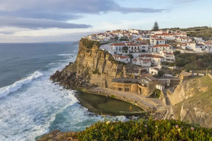 Framed Print : View from a lookout over the village, Azenhas do Mar, Sintra Municipality, Portugal Framed Print : View from a lookout over the village, Azenhas do Mar, Sintra Municipality, Portugal