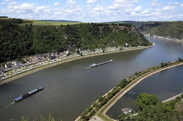 View from Loreley to St. Goarshausen and the River Rhine, Rhine Valley