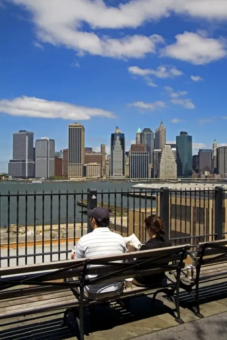 Framed Print : View of Lower Manhattan skyline from Brooklyn Heights Promenade Framed Print : View of Lower Manhattan skyline from Brooklyn Heights Promenade