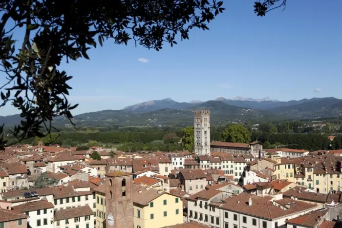 Framed Print : View of Lucca from the Giunigi Tower, Lucca, Tuscany, Italy, Europe Framed Print : View of Lucca from the Giunigi Tower, Lucca, Tuscany, Italy, Europe