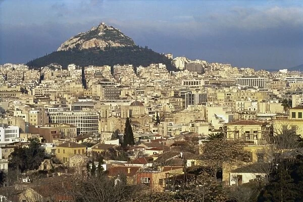 View towards Lycabetos, Athens, Greece, Europe