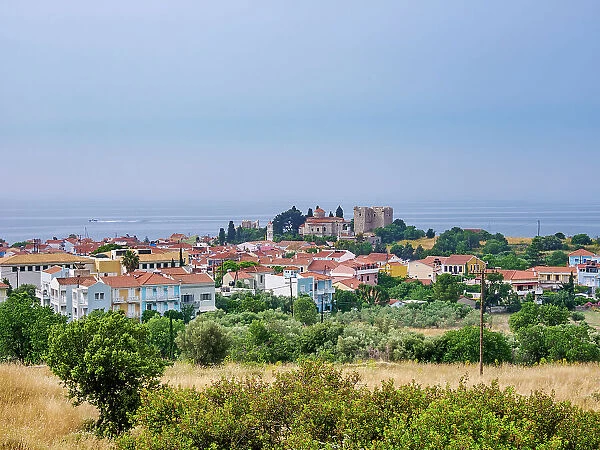 View towards the Lykourgos Logothetis Castle, Pythagoreio, Samos Island, North Aegean, Greek Islands, Greece, Europe
