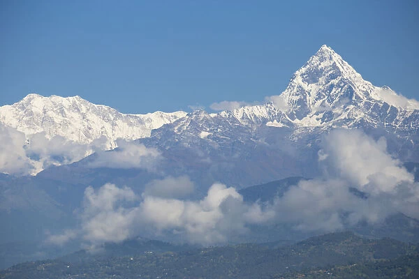 View of Machupuchara, Himalayas, Pokara, Nepal, Asia