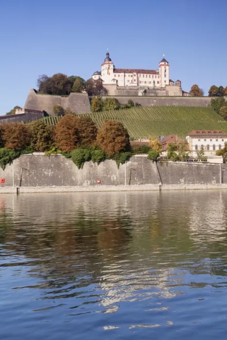 Framed Print : View over the main River to Marienberg Fortress and St. Burkard church in autumn, Wuerzburg, Franconia, Bavaria, Germany, Europe Framed Print : View over the main River to Marienberg Fortress and St. Burkard church in autumn, Wuerzburg, Franconia, Bavaria, Germany, Europe