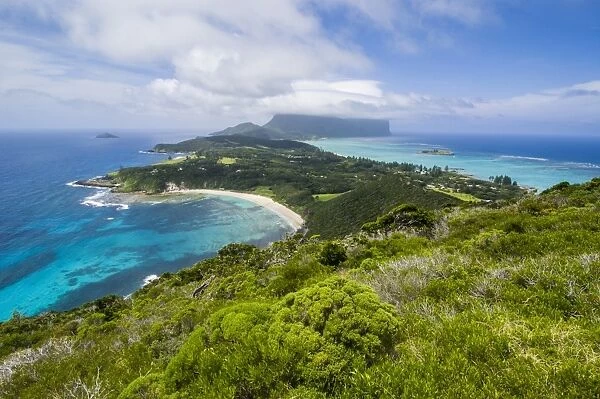 View from Malabar Hill over Lord Howe Island, UNESCO World Heritage Site, Australia, Tasman Sea, Pacific