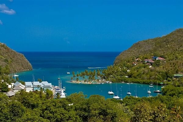 View of Marigot Bay, St. Lucia, Windward Islands, West Indies, Caribbean, Central America