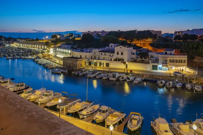 Framed Print : View of marina at dusk from elevated position, Ciutadella, Menorca, Balearic Islands, Spain, Mediterranean, Europe Framed Print : View of marina at dusk from elevated position, Ciutadella, Menorca, Balearic Islands, Spain, Mediterranean, Europe