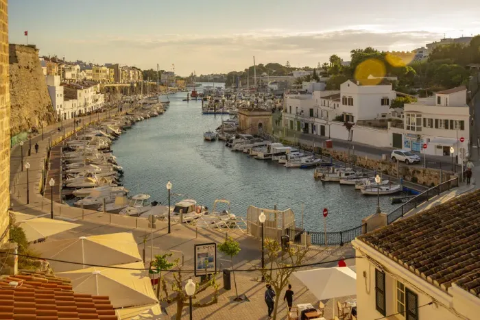 Framed Print : View of marina at golden hour from elevated position, Ciutadella, Menorca, Balearic Islands, Spain, Mediterranean, Europe Framed Print : View of marina at golden hour from elevated position, Ciutadella, Menorca, Balearic Islands, Spain, Mediterranean, Europe
