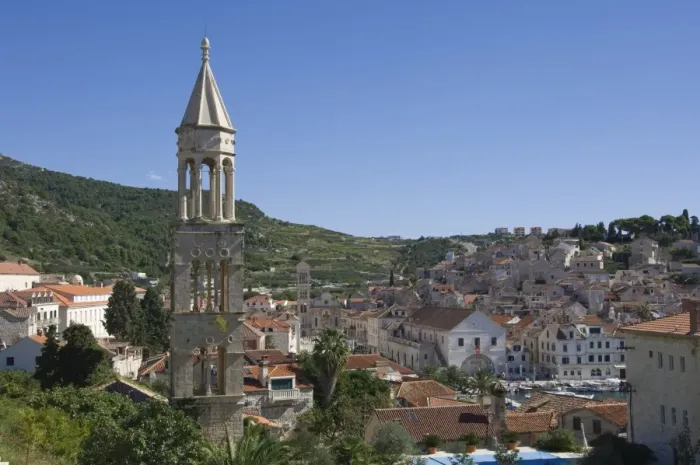Framed Print : View over part of the medieval city of Hvar, island of Hvar, Dalmatia, Croatia, Europe Framed Print : View over part of the medieval city of Hvar, island of Hvar, Dalmatia, Croatia, Europe