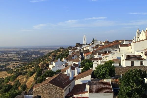 View of the medieval fortified village of Monsaraz, Alentejo, Portugal, Europe