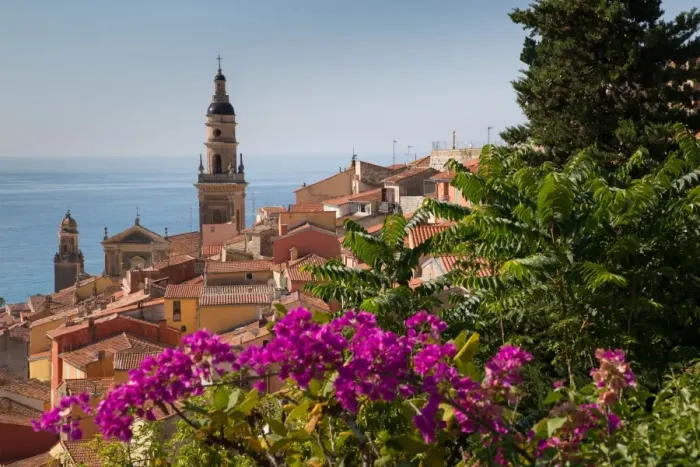 Framed Print : View of medieval Menton and Basilique Saint Michel, Alpes-Maritimes, Cote d Azur Framed Print : View of medieval Menton and Basilique Saint Michel, Alpes-Maritimes, Cote d Azur