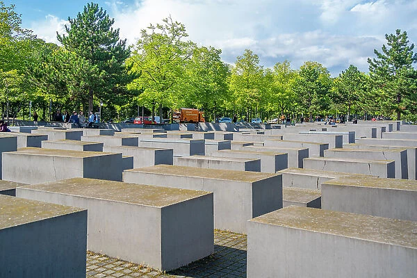 View of Memorial to the Murdered Jews of Europe, Berlin, Germany, Europe
