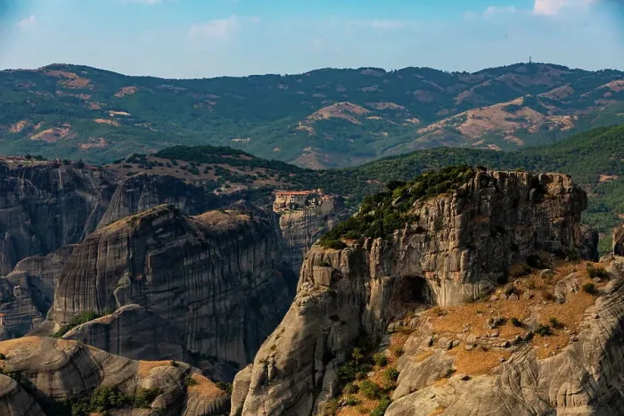Framed Print : View of the Meteora Monasteries, UNESCO World Heritage Site, Thessaly, Greece, Europe Framed Print : View of the Meteora Monasteries, UNESCO World Heritage Site, Thessaly, Greece, Europe