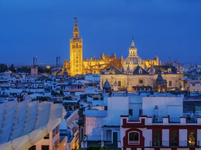 Framed Print : View from Metropol Parasol towards The Church of the Divine Savior Framed Print : View from Metropol Parasol towards The Church of the Divine Savior