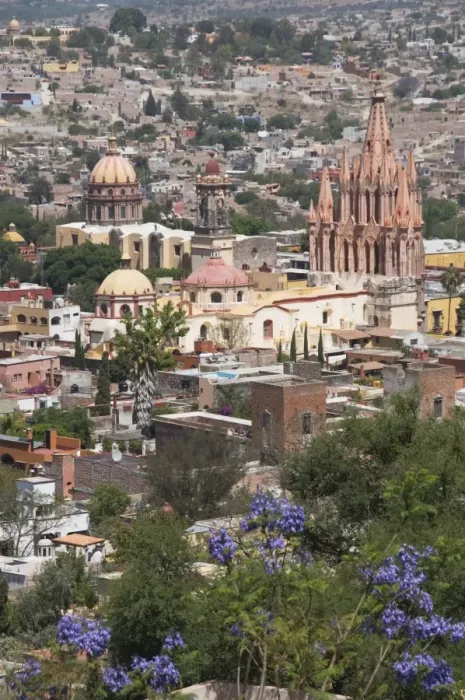 Framed Print : View from the Mirador over the church La Parroquia, San Miguel de Allende (San Miguel)