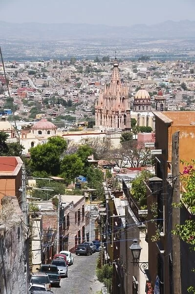 View from the Mirador of town and La Parroquia church, San Miguel de Allende (San Miguel)