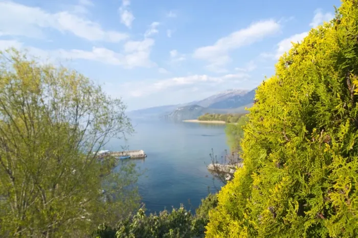 Framed Print : View from the Monastery of St. Naum at Lake Ohrid, UNESCO World Heritage Site Framed Print : View from the Monastery of St. Naum at Lake Ohrid, UNESCO World Heritage Site