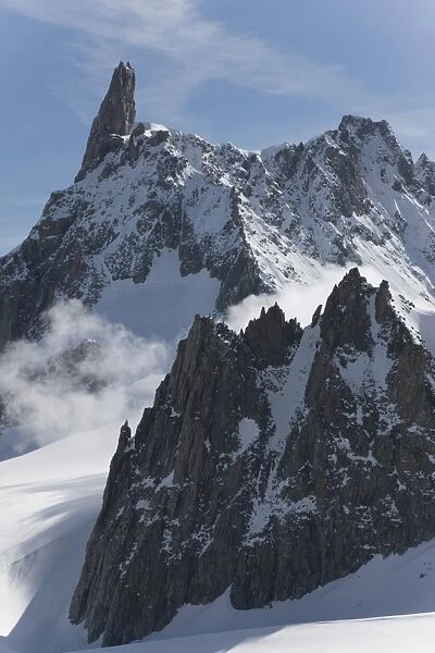 View of Mont Blanc Massif from Punta Helbronner, Courmayeur, Aosta Valley