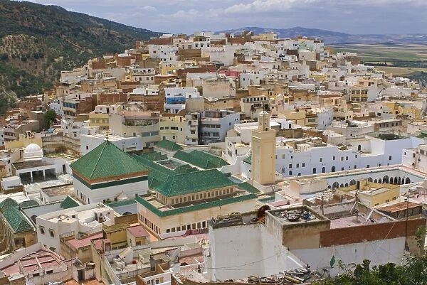 View over Moulay Idriss (Moulay Idriss Zerhoun), Morocco, North Africa, Africa