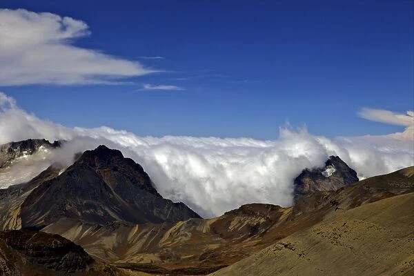 View from Mount Chacaltaya, Calahuyo, Cordillera real, Bolivia, Andes, South America