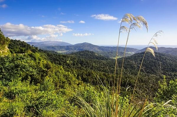 View over mountains of Karamea, West Coast, South Island, New Zealand, Pacific
