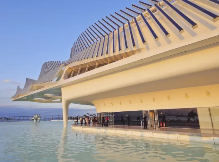 Framed Print : View of the Museum of Tomorrow (Museu do Amanha) by Santiago Calatrava, Praca Maua Framed Print : View of the Museum of Tomorrow (Museu do Amanha) by Santiago Calatrava, Praca Maua