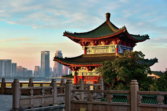 Framed Print : View of Nanchang City from the Pavilion of Prince Teng. Nanchang, Jiangxi Province, China Framed Print : View of Nanchang City from the Pavilion of Prince Teng. Nanchang, Jiangxi Province, China